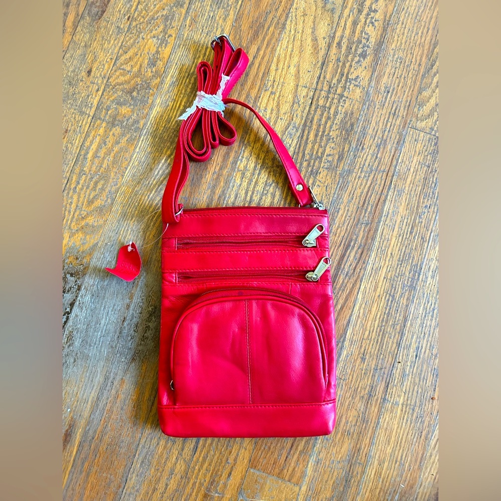 Women’s Genuine Leather Rich Red Crossbody Bag